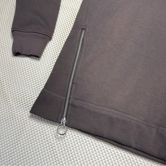 Athleta Cozy Karma Side Zip Cowl Neck Sweatshirt Pullover w/ Pockets - Mocha - Picture 10 of 11